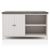Counter Height Dining Table With Storage Cabinet Base - Dark Gray / Off White / Off White / Gray