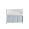 Bookshelf With 3 Tier Front Facing Storage And 3 Bins, Toddler Bookcase For Playroom - White