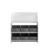 Bookshelf With 6 Storage Bins, Multi Functional Children's Bookcase And Toy Organizer - White