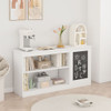 3 In 1 Bookshelf And Toy Storage Cabinet With Chalkboard, Organizer For Playroom Featuring And Spacious Storage - White