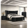 1 Piece Tall Chest Upholstery Textured - Black