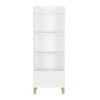 4 Tier Bookcase, Book Display With Safety Restraint, Storage Cabinet For Playroom - White