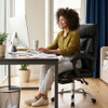 Executive Office Chair With Foot Rest, Adjustable Height - Black