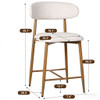 Upholstered Counter Height Bar Stools For Kitchen Island (Set of 2) - Beige