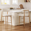 Upholstered Counter Height Bar Stools For Kitchen Island (Set of 2) - Beige