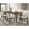 Crispin - 7 Piece Rectangular Dining Table Set With Upholstered Chairs - Brown