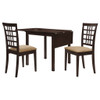 Vanetta - 3 Piece Dining Set With Drop Leaf Table And Chairs - Cappuccino
