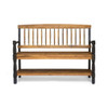 Slatted Bench With Built In Shelf