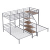 Metal Bunk Bed With Storage Shelves Staircase