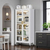 6 Tier Storage Cabinet With Transparent Door, Adjustable Shelves & Wheels
