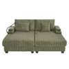 Modern Chaise Sofa With Adjustable Backrest, Cup Holders, Phone Holder & Storage Compartments For Living Room
