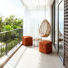 Modern Ottoman Foot Rest With Woven Design