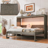 Murphy Bed With LED Light, Foldable Wall Bed Cabinet