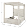 Modern 4 Poster Bed With Tufted Headboard And Footboard