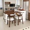 Retro Kitchen Island Set With Chairs, Extendable & Rotating Table, 4 Drawers & Door Cabinets