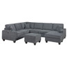 5 Piece Sectional Set Left Arm Loveseat With USB Port Corner Wedge Ottoman Armless Chair Right Arm Loveseat With Chaise - Gray / Slate