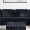 Armless Chair With Pillow, Living Room Furniture, Soft Upholstered - Black