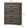 1 Piece Chest Bar Handle Bedroom Furniture With Texture And Clean Lines - Gray