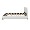 Queen Size Upholstered Bed With Slat Support - White