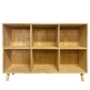 6 Cube Storage Shelf, Freestanding Open Bookcase With Legs Cubby Organizer For Living Room - Natural Wood