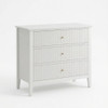 3 Drawer Nightstand, Wide With Soft Close Slides - White