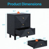 3 Drawer Nightstand - Black - Wood