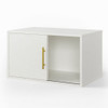 Cube Storage Organizer With Sliding Door Stackable Modular Bookshelf & Storage Cabinet - White