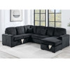 Modern Design Convertible Sectional Storage Bed With USB Port