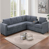 Modern Style L-Shape Sectional Set, USB Ports, Cup Holder