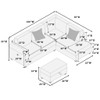 Contemporary Sectional Set With Right Arm Chaise, Left Arm Sofa With USB Port, Storage Ottoman