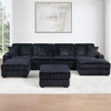 Contemporary Style Modular Sectional Sofa Set With USB, Cup Holder