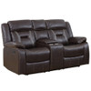 Modern Reclining Loveseat With Console, Cup Holders, Storage