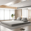 Multifunctional Convertible Sofa Bed With 2 Tumbler Backrests And 2 Pillows, Deep Seat Couch