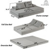 Multifunctional Convertible Sofa Bed With 2 Tumbler Backrests And 2 Pillows, Deep Seat Couch