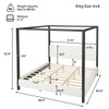 Modern Canopy Bed With Upholstery