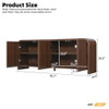 Curved Edge TV Stand With Large Cabinets