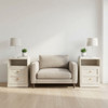 Nightstand With Door & Shelf, 2 Drawer Side Table