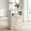 Nightstand With Door & Shelf, 2 Drawer Side Table
