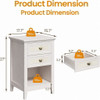 Nightstand With 2 Drawers Bedside Table