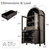Fluted Tall Arched Pantry Cabinet With Adjustable Shelves