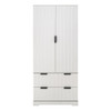 Fluted Kitchen Pantry Cabinet With 2 Large Drawers & 8 Door Spice Rack