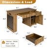 Modern Fluted Office Desk With Storage Cabinet