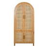 Tall Arched Cabinet With Rattan Doors & Adjustable Shelves