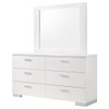 Dulcey - 6 Drawer Dresser With Mirror - Gloss White