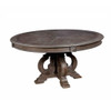 Round Dining Table With Pedestal Base - Natural / Rustic