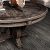 Round Dining Table With Pedestal Base - Natural / Rustic