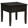 Sutter - 1 Drawer Square End Table - Dark Brown