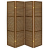Kenabi - 4 Panel Room Divider Folding Screen - Walnut