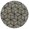 Top Accent Table With Mosaic Design, Circular Tabletop - Gold