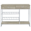 Ethel - 2 Drawer Home Bar Storage With Wine Rack - Oak